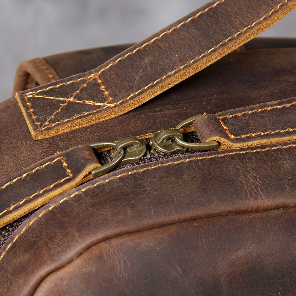 Vintage Crazy Horse Leather Backpack | Laptop & Travel Bag