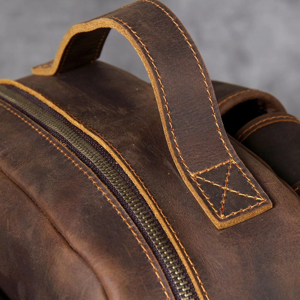 Vintage Crazy Horse Leather Backpack | Laptop & Travel Bag