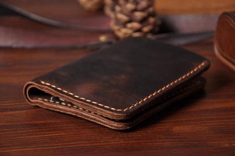Handmade Full Grain Leather Wallet – Vintage Style Men’s