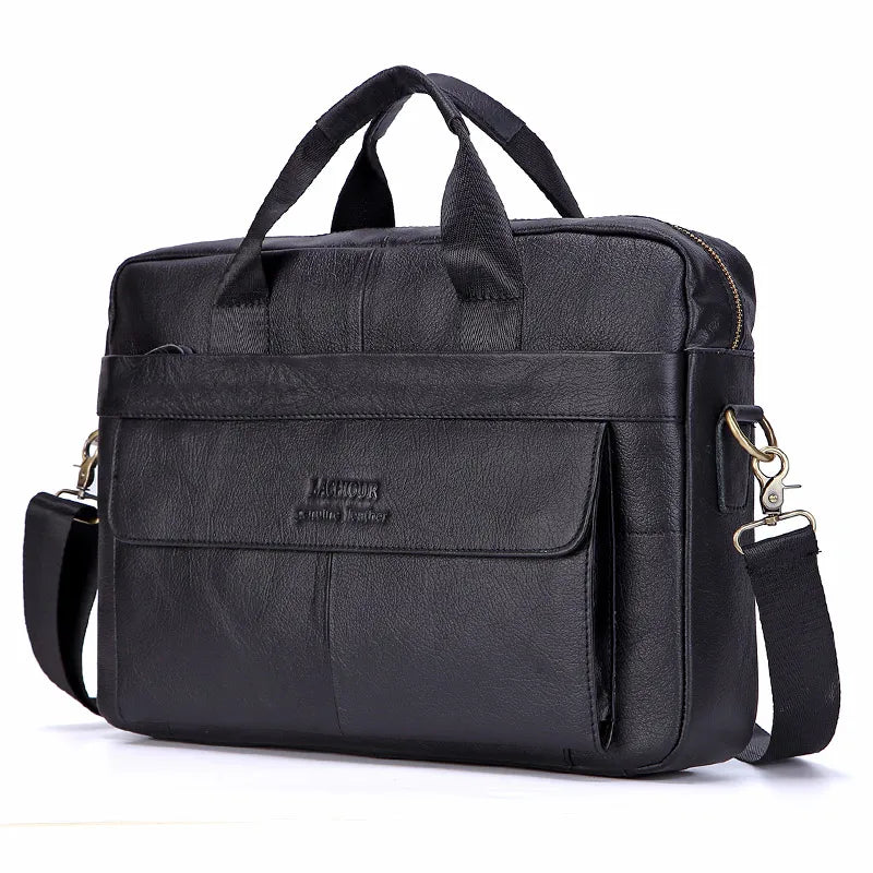 Slim & Spacious Genuine Leather Business | Laptop Bag with Organized Interior