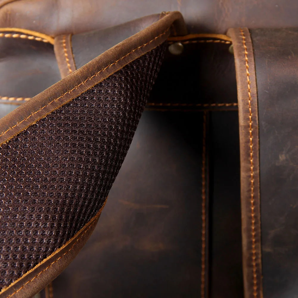 Vintage Crazy Horse Leather Backpack | Laptop & Travel Bag