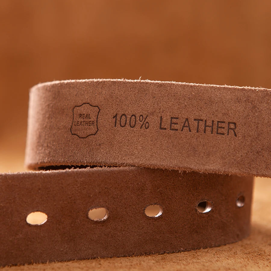 Luxury Top Cowhide Genuine Leather Belt – Durable Vintage Style for Men