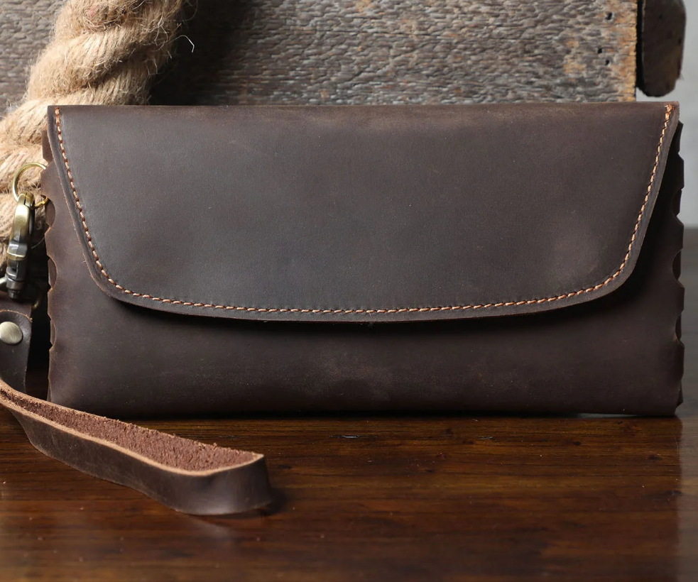Genuine Cowhide Long Wallet – Slim, Stylish & Spacious