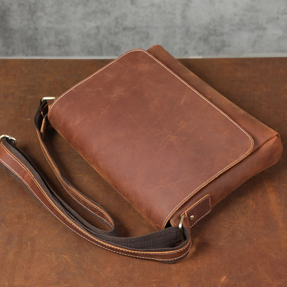 Luxury Leather Box Shoulder Bag – Unisex Minimalist Design
