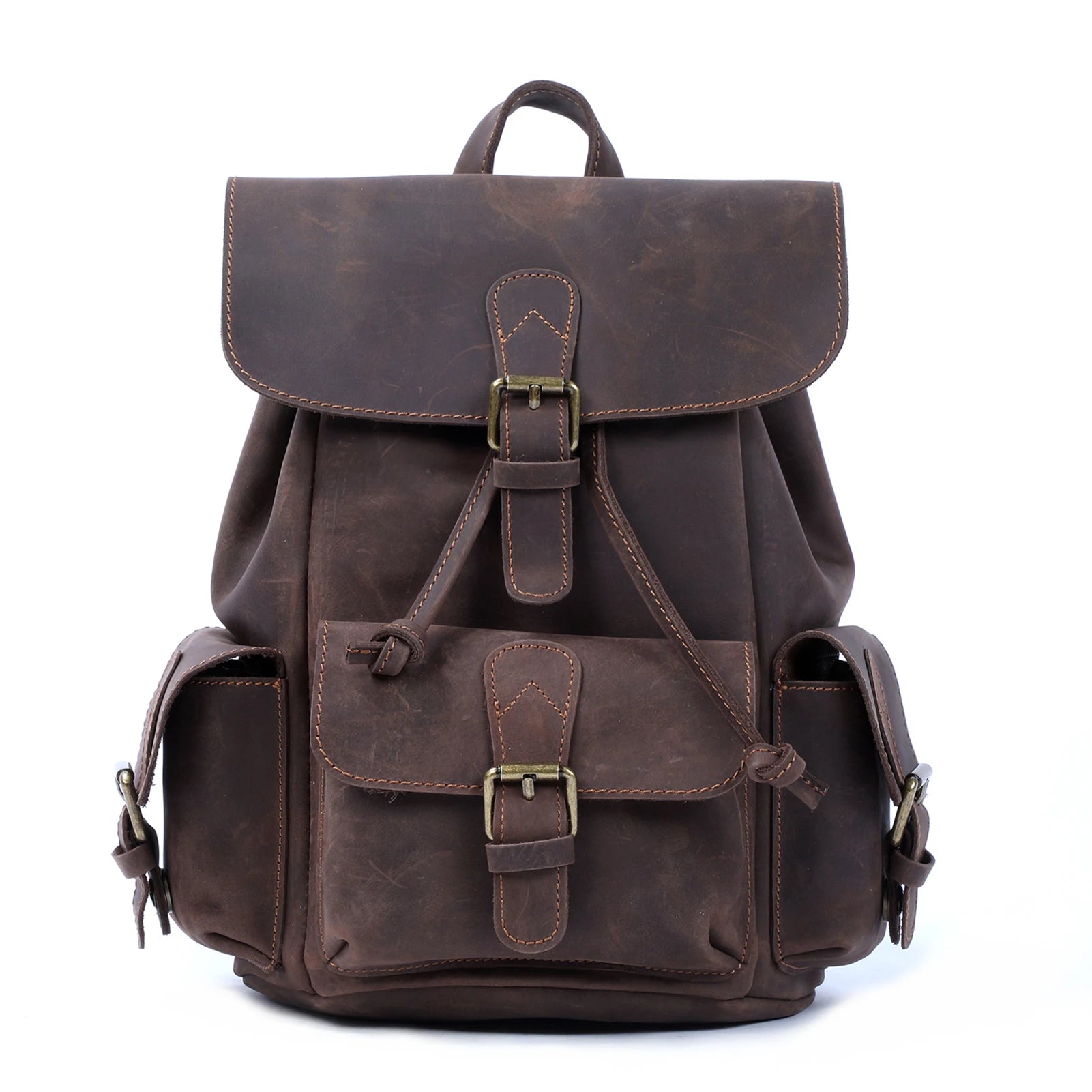 Vintage Backpack – Full-Grain Genuine Leather for Women