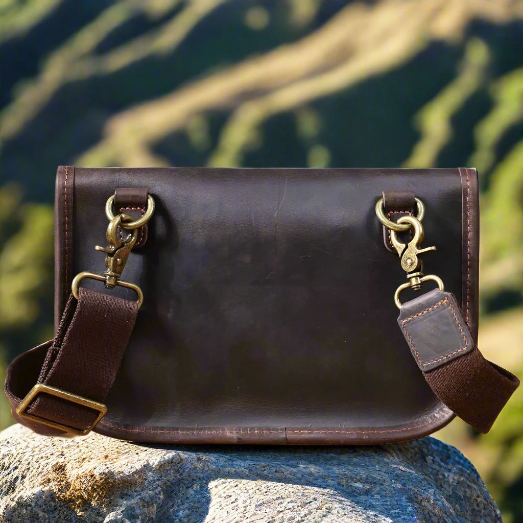Premium Leather Crossbody Bag – Box Shape & Compact