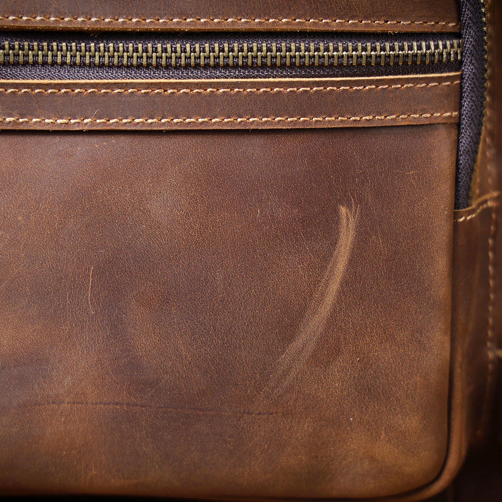 Genuine Leather Urban Backpack – Organic Cotton Lined for Daily Essentials