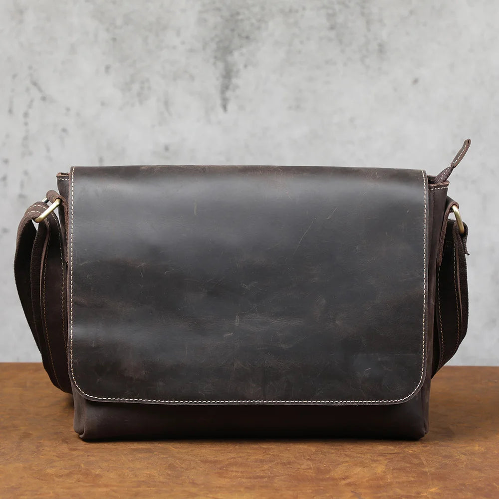 Luxury Leather Box Shoulder Bag – Unisex Minimalist Design