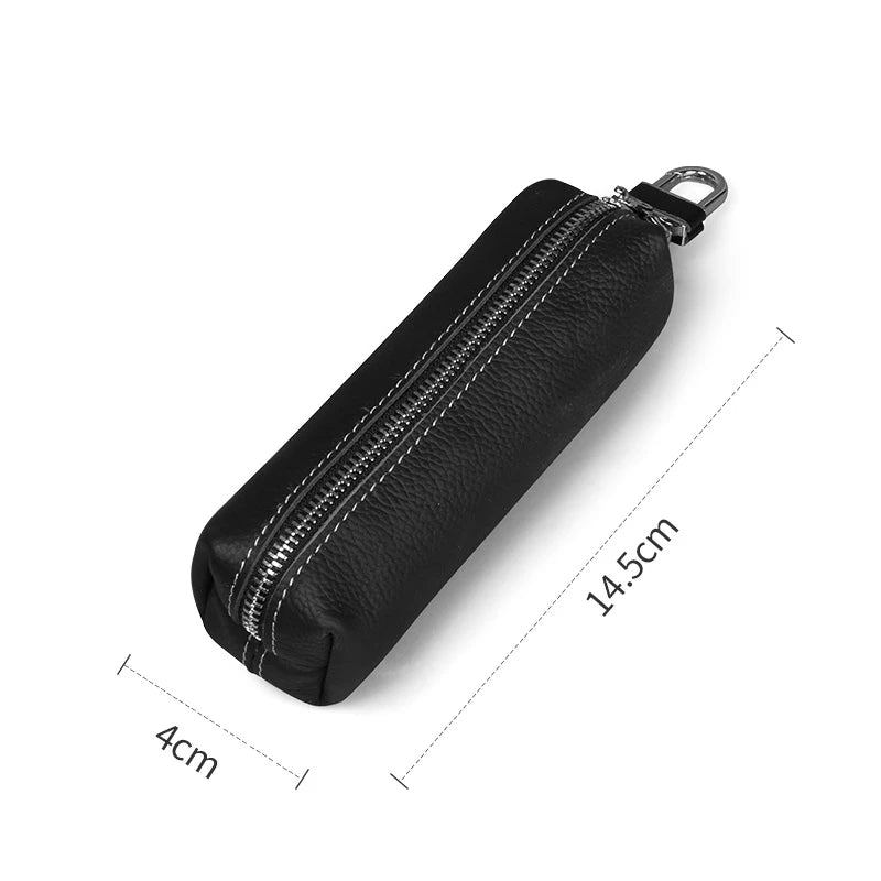 Genuine Cowhide Leather Key Wallet – Barrel Shape, Lightweight & Stylish
