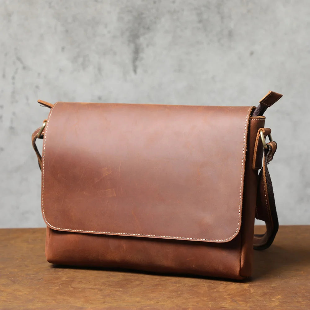 Luxury Leather Box Shoulder Bag – Unisex Minimalist Design