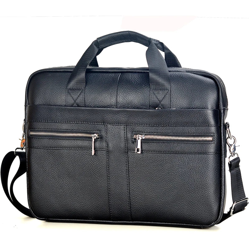 Slim & Spacious Genuine Leather Business | Laptop Bag with Organized Interior