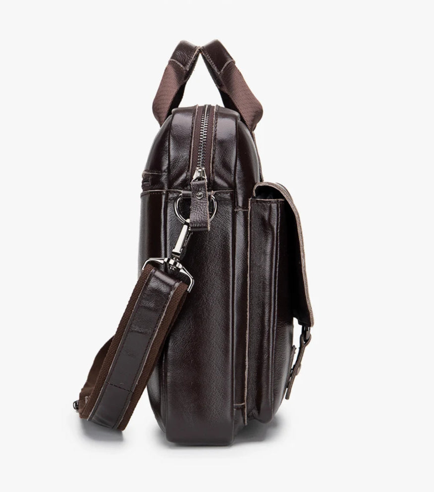 Organized Genuine Leather Briefcase | Business Bag with Laptop Slot