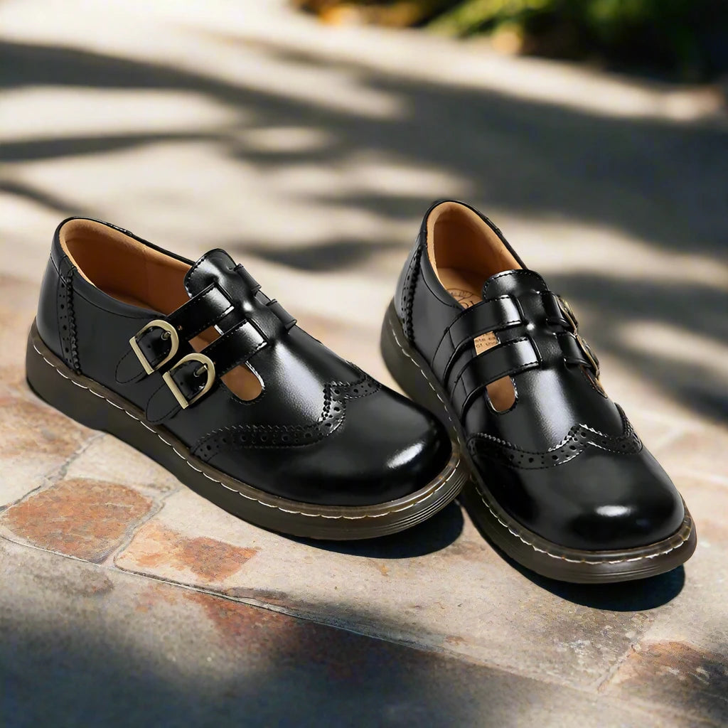 Women’s Genuine Leather Loafers – Vintage Slip-On Oxford Flats