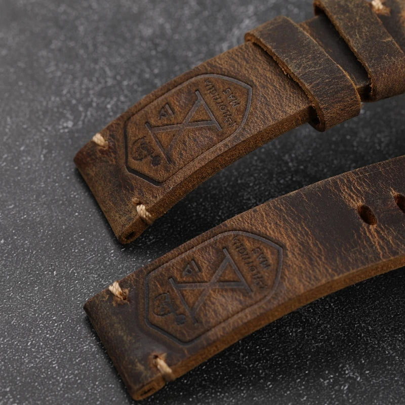Genuine Leather Watch Band – Unisex Fit with Tools Included