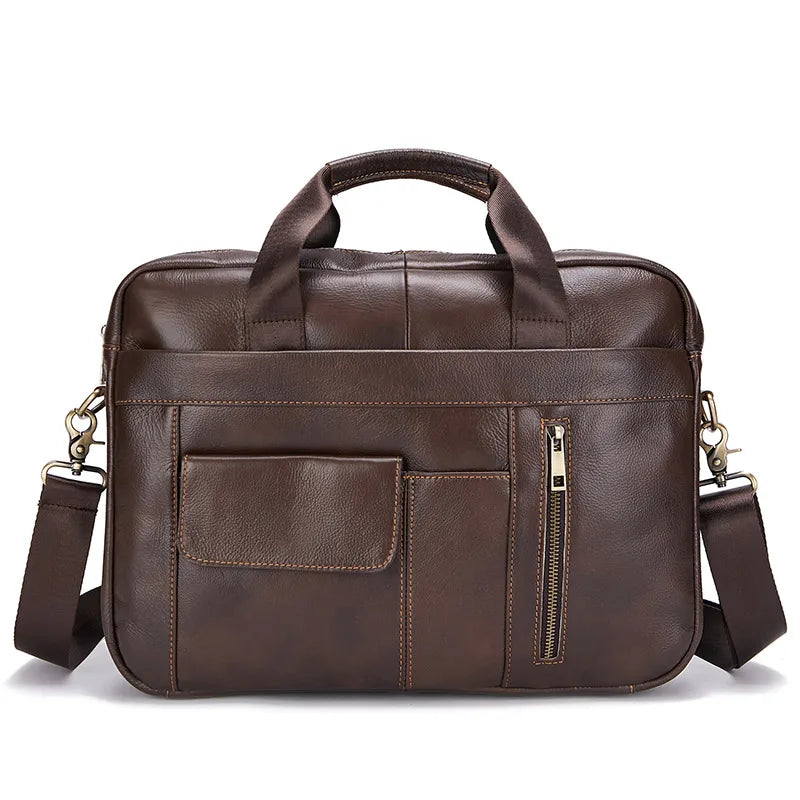 Slim & Spacious Genuine Leather Business | Laptop Bag with Organized Interior