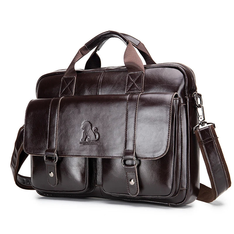Organized Genuine Leather Briefcase | Business Bag with Laptop Slot