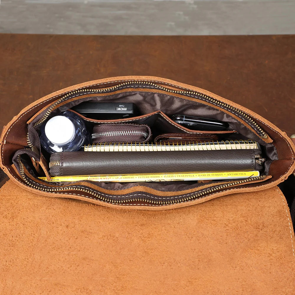 Luxury Leather Box Shoulder Bag – Unisex Minimalist Design