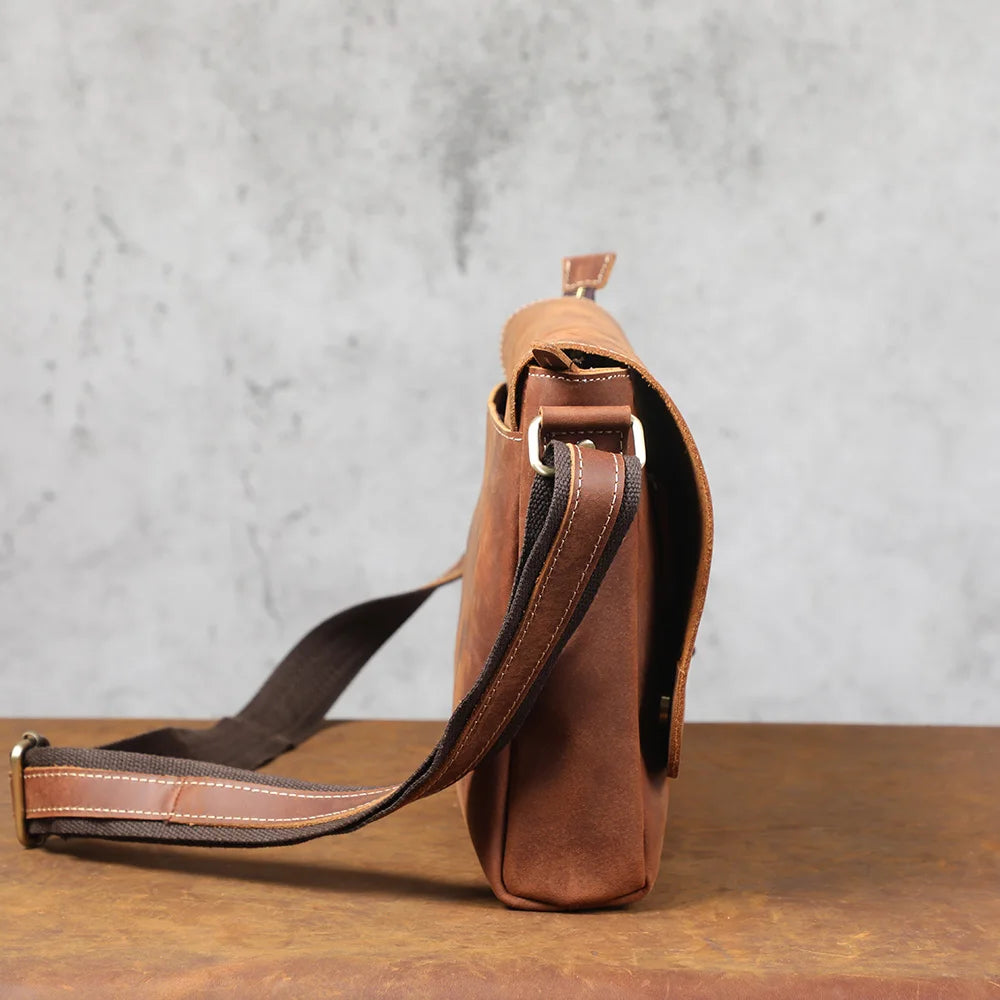 Luxury Leather Box Shoulder Bag – Unisex Minimalist Design