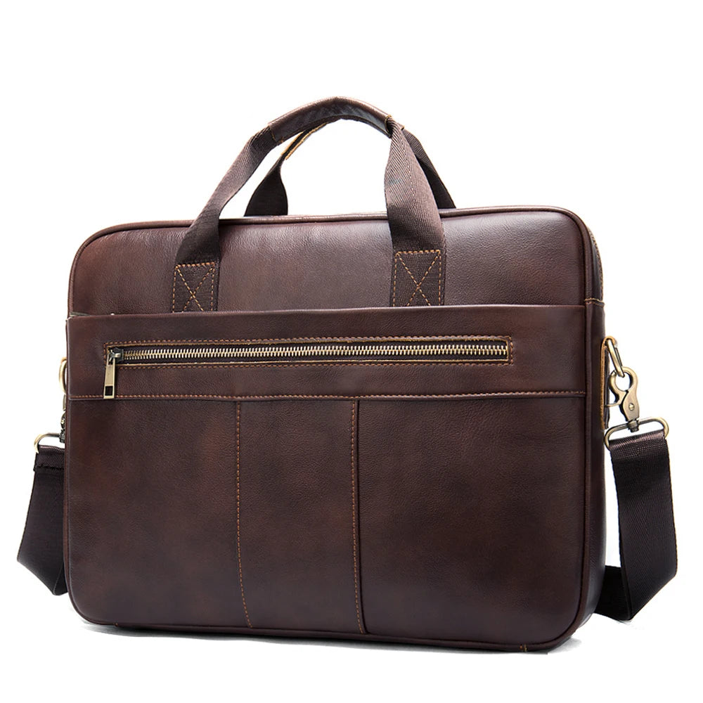 Slim & Spacious Genuine Leather Business | Laptop Bag with Organized Interior