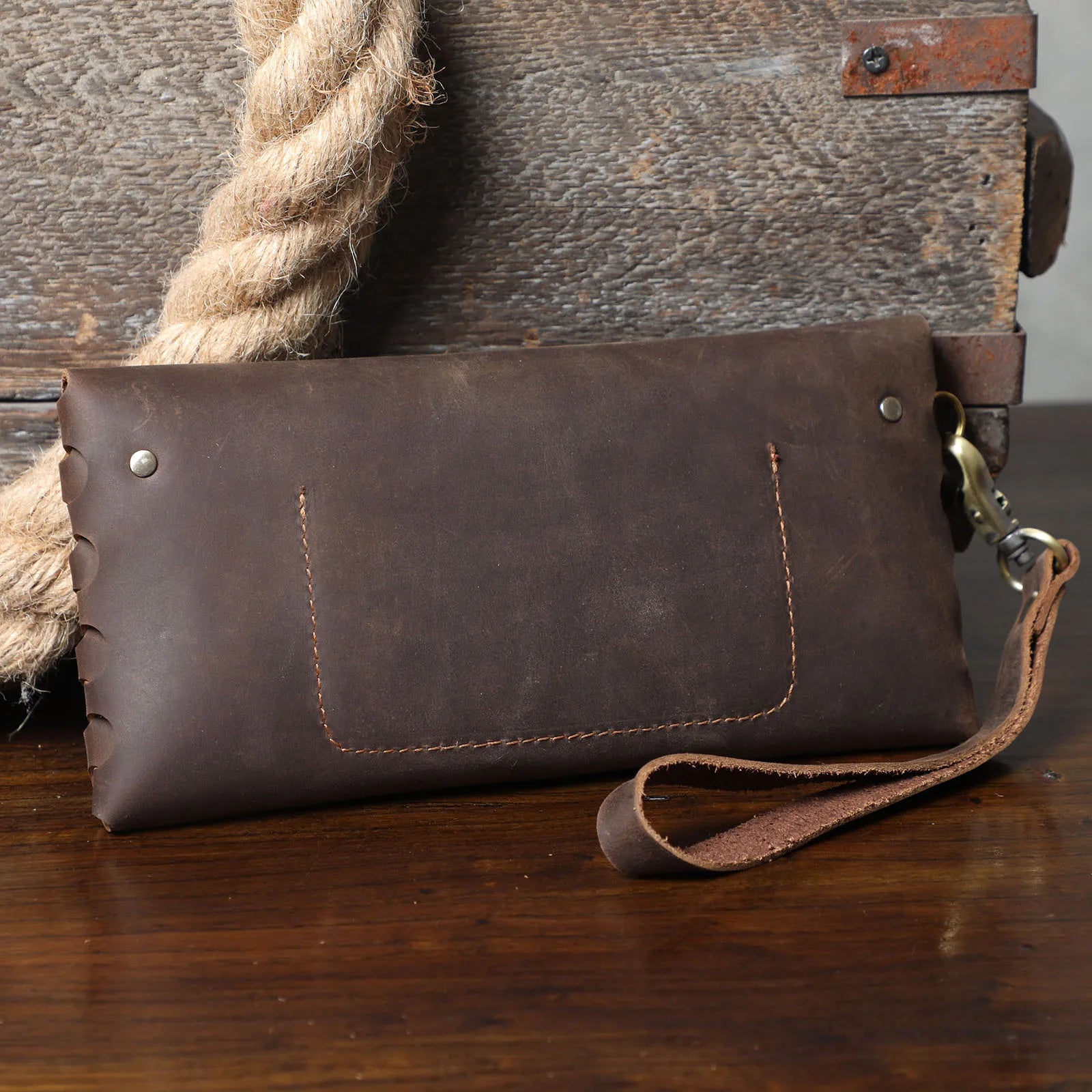 Genuine Cowhide Long Wallet – Slim, Stylish & Spacious
