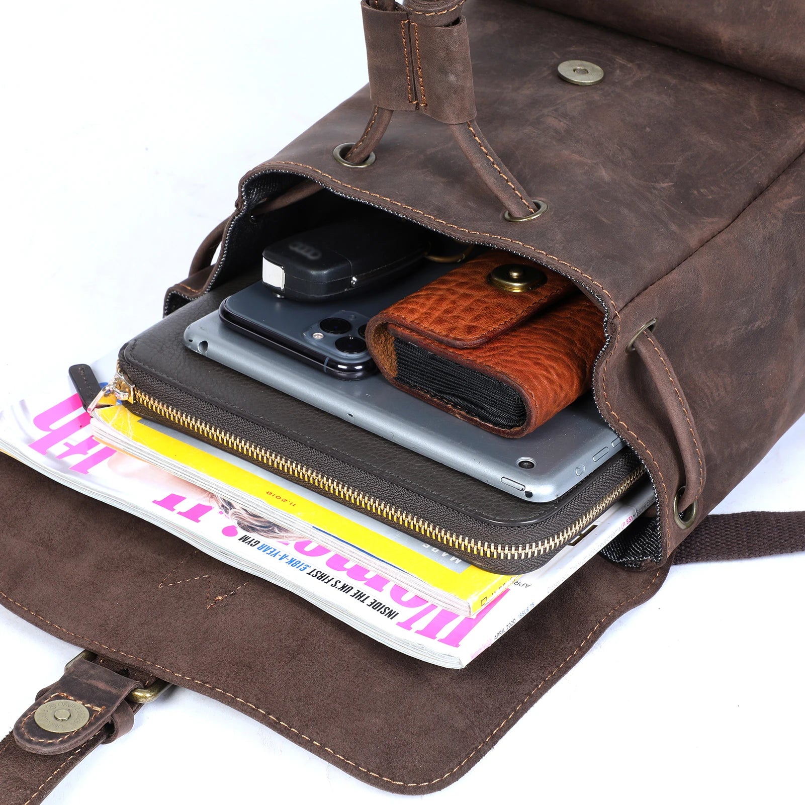 Vintage Backpack – Full-Grain Genuine Leather for Women