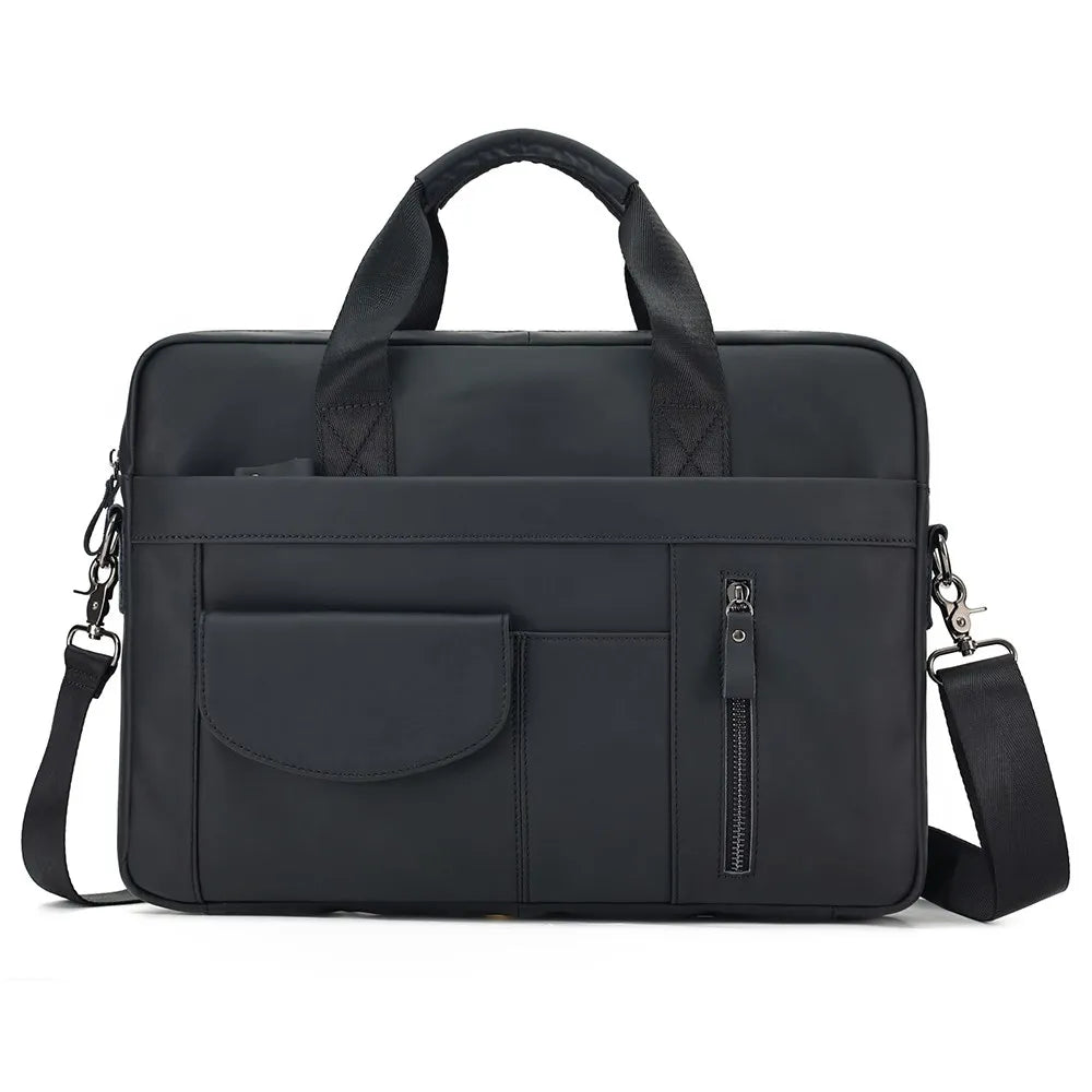 Premium Leather Business Briefcase with Laptop Compartment