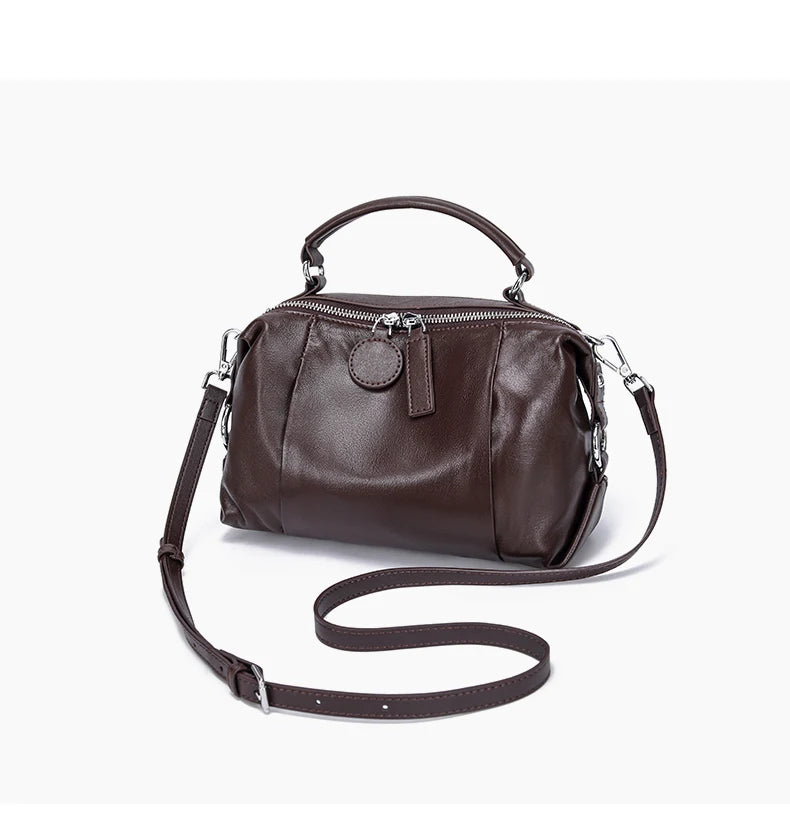 Women’s Cowhide Leather Satchel – Spacious & Stylish Bag