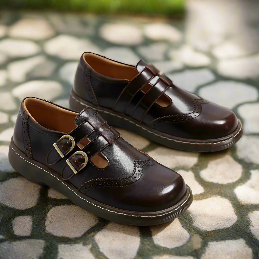 Women’s Genuine Leather Loafers – Vintage Slip-On Oxford Flats
