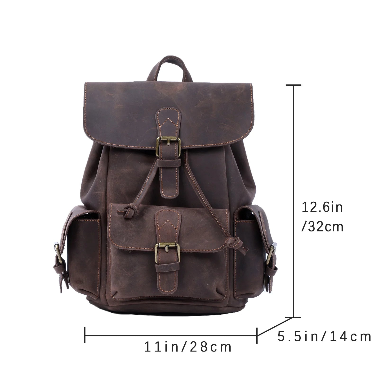 Vintage Backpack – Full-Grain Genuine Leather for Women