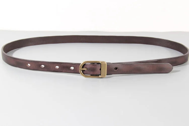 Women’s Genuine Leather Belt – Narrow, Retro Style