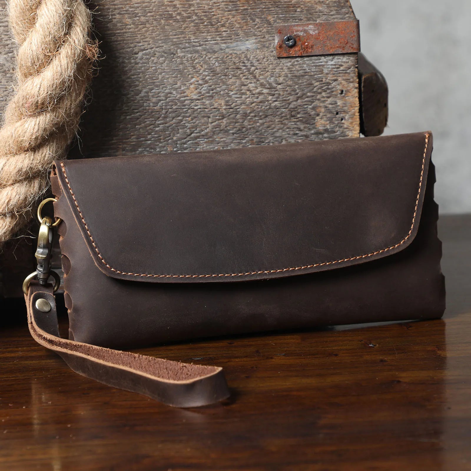 Genuine Cowhide Long Wallet – Slim, Stylish & Spacious