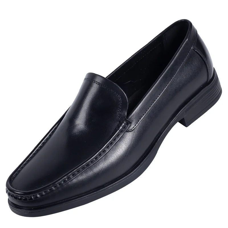 Premium Cowhide Leather Pointed-Toe Loafers | Formal Shoe – Elegant & Comfortable