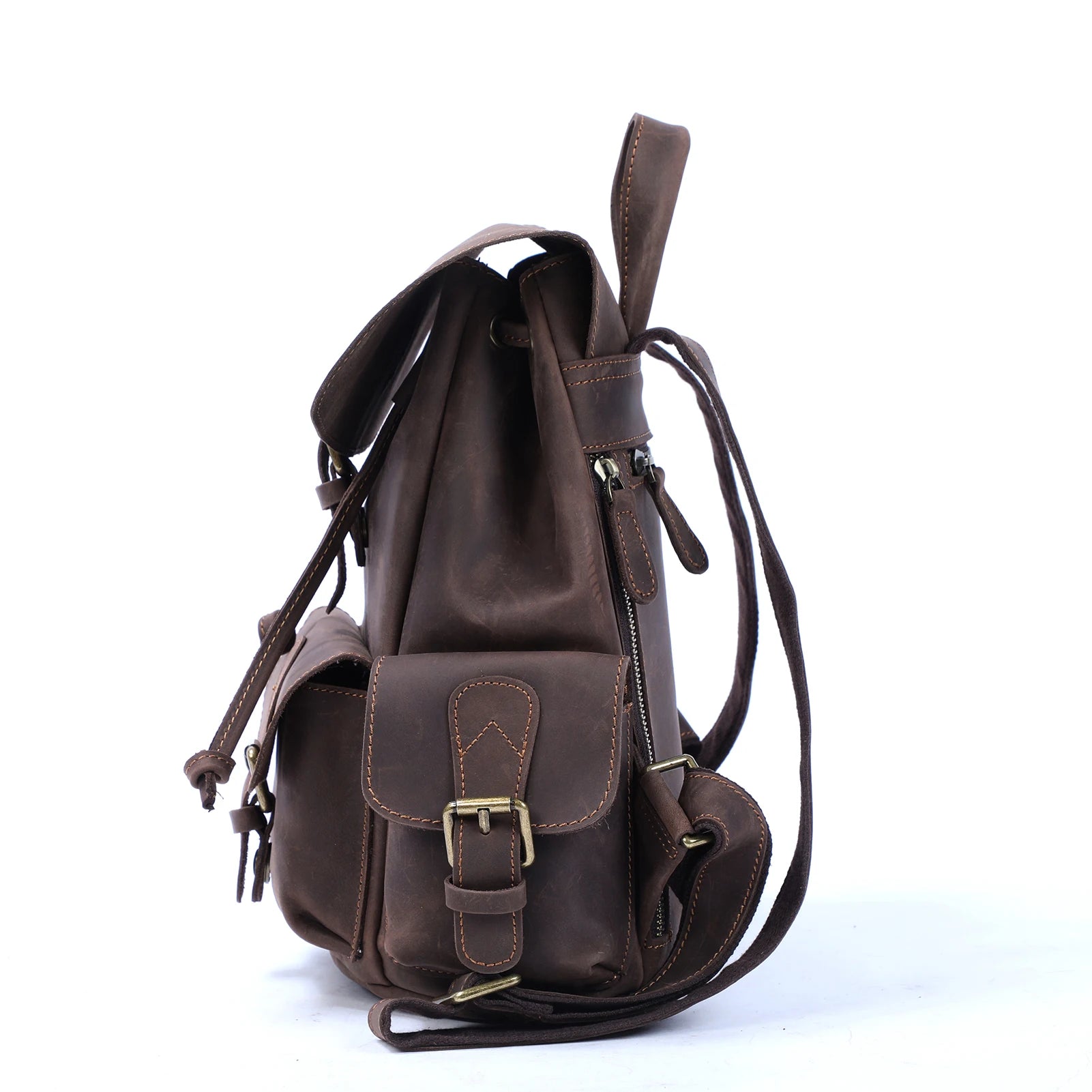 Vintage Backpack – Full-Grain Genuine Leather for Women
